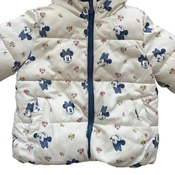 Gap + Disney Reversible Minnie Mouse Fleece Lined Coat Size 3T - Picture 2 of 9